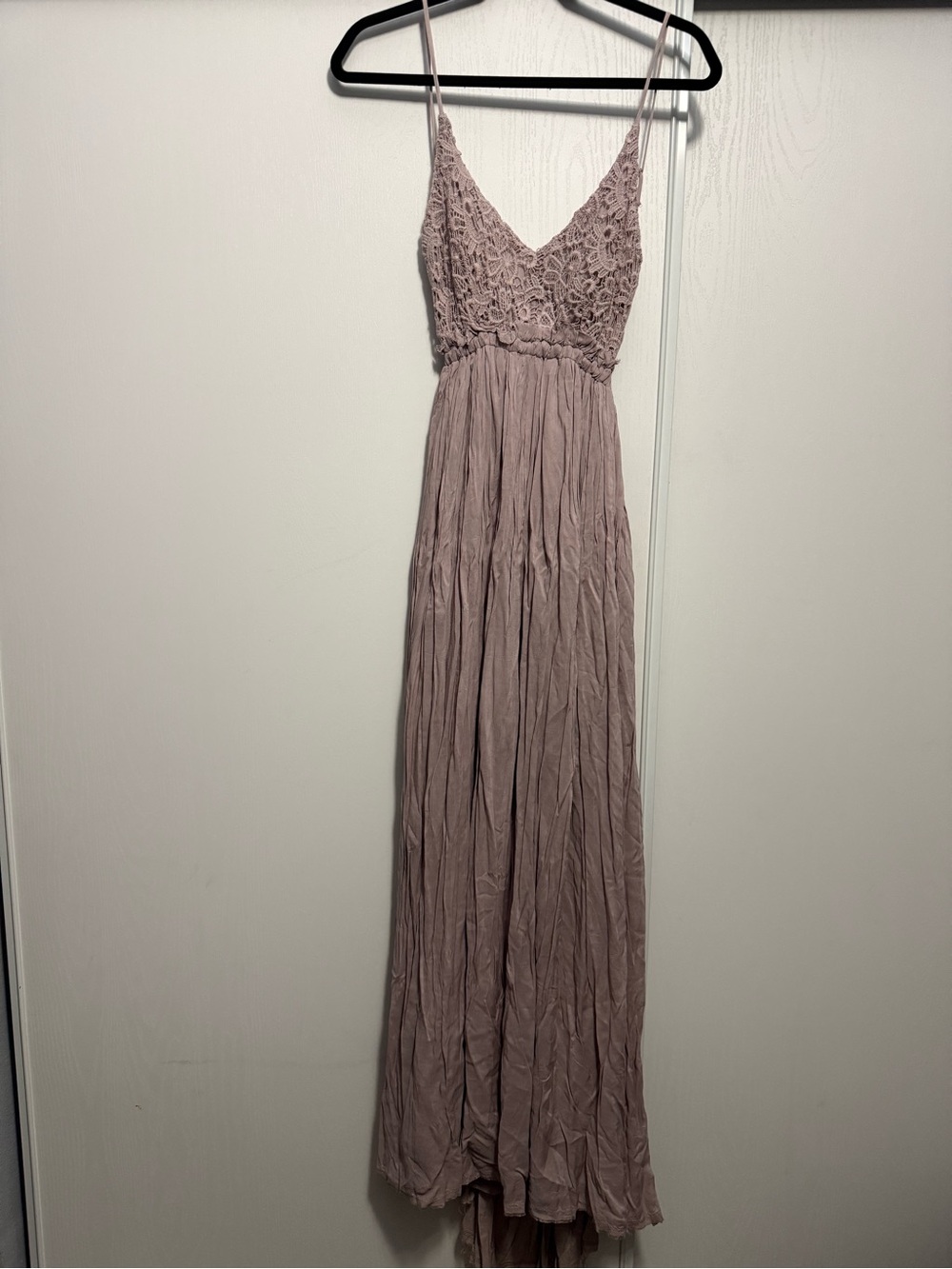 Fashion Nova Spaghetti Strap Lace Bodice Maxi Dress in Dusty Mauve